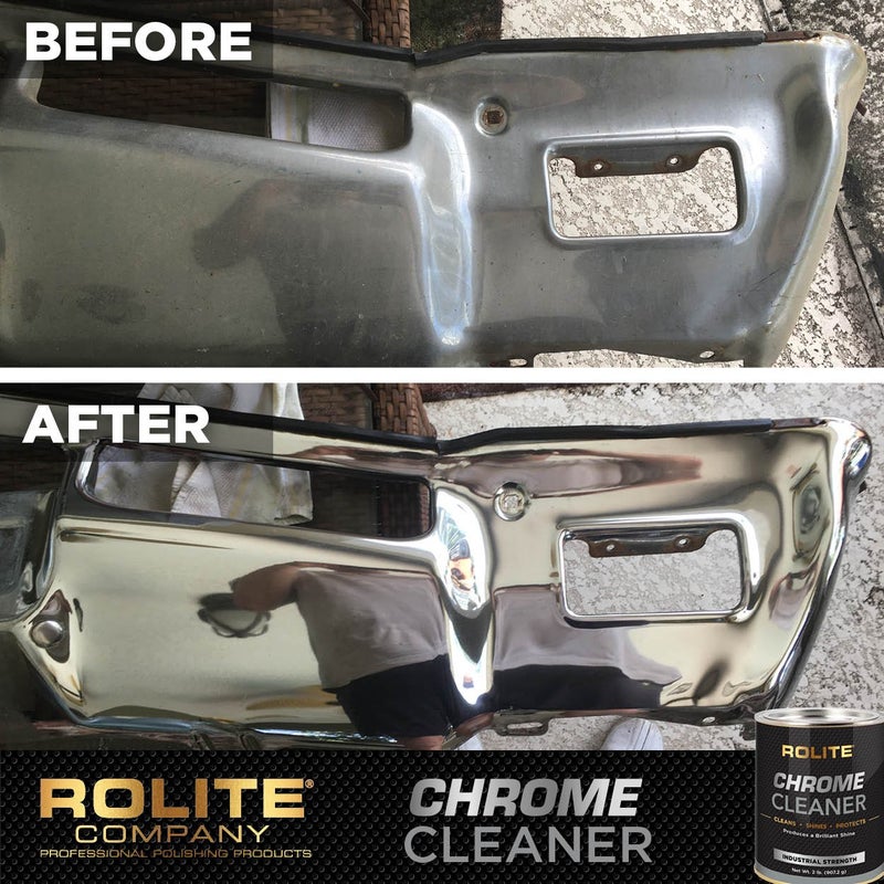 Rolite Chrome Cleaner, 1 lb, for Chrome Plated Surfaces, Heavy-Duty Cleaner for Motorcycles, Automobiles, Boats, RVs, Bumpers, and More, Metal Cleaning and Polishing Solution - Image 3