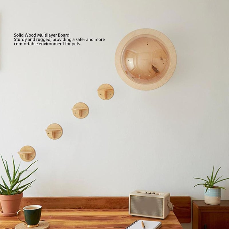 Haofy Cat Wall Step Modern Floating Wooden Stair Space Saving Corner Design for Indoor Multi Cat Homes - Image 3