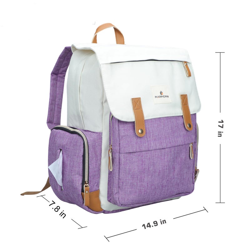 Ramhorn Diaper Bag Multifunction Travel Backpacks for Mom with Insulated Pockets and Laptop Compartment, purple - Image 4