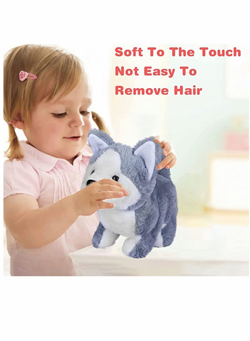Excefore Plush Interactive Toy Electronic Pet Plush Husky Dog Toy Interactive Pet Dog Plush Husky Dog Toy Can Walking Barking Tail Wagging Stretching Companion Animal for Kids - Image 5