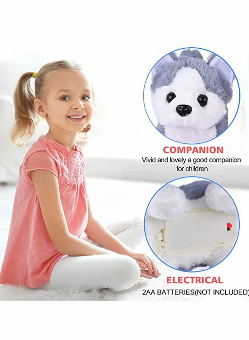 Excefore Plush Interactive Toy Electronic Pet Plush Husky Dog Toy Interactive Pet Dog Plush Husky Dog Toy Can Walking Barking Tail Wagging Stretching Companion Animal for Kids - Image 3