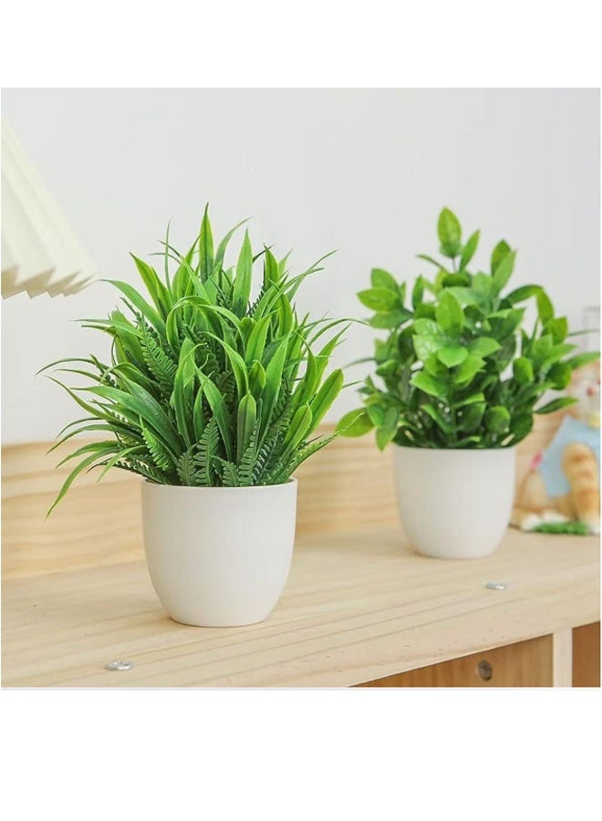 Bukela Artificial Potted Plants, 4 Pack Artificial Plastic Eucalyptus Plants Small Indoor Potted Houseplants, Small Faux Plants For Home Decor Bathroom Office Farmhouse (Set 0F 4), multi-colour - Image 3