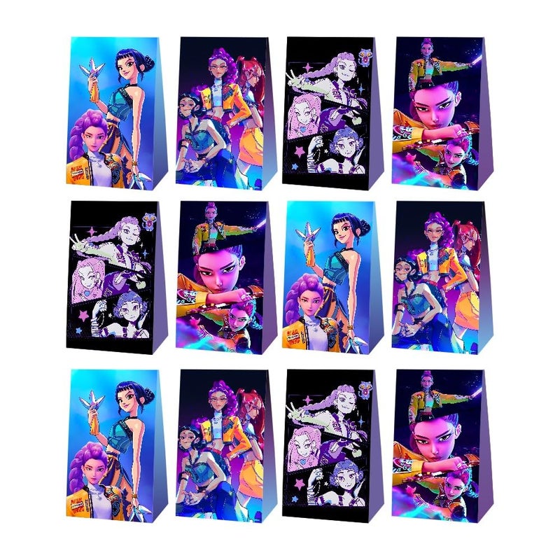 YEEFIGRO 12pcs Demon Movie Hunters Birthday Party Gift Bags Goodie Bags,Demon Movie Hunters Party Supplies for Kids Birthday Decorations - Image 3