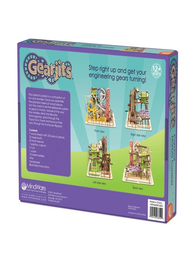MindWare Gearjits: Carnival Marble Coaster - Wooden Puzzle Marble Run Set for Adults and Kids Ages 12 & Up - Image 2
