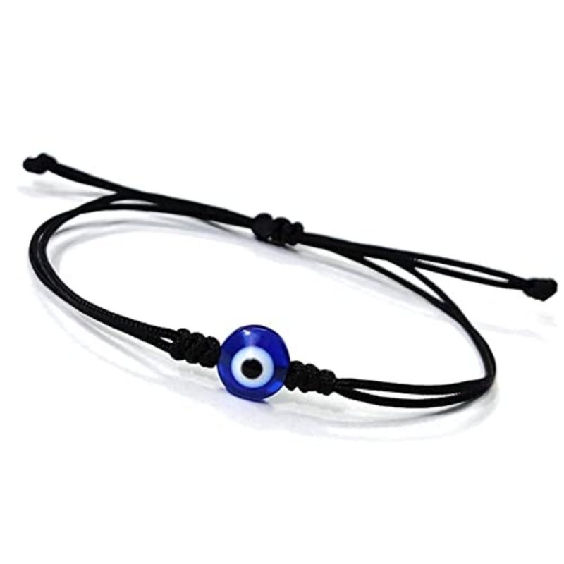 HANDMADE Evil Eye NAZAR DHAGA BRACELET ADJUSTABLE BRACELET FRIENDSHIP BAND FOR WOMEN MEN Nazar Bracelets 2 piece AT GIRLS BRCT 005,black - Image 3