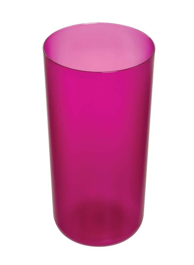 InterDesign iDesign Round Plastic Trash Can for Bath, Bedroom, Office The Finn Collection -, 7.64" x 10", Magenta - Image 1