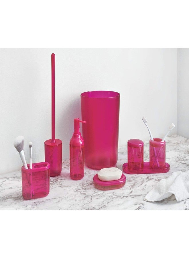 InterDesign iDesign Round Plastic Trash Can for Bath, Bedroom, Office The Finn Collection -, 7.64" x 10", Magenta - Image 5