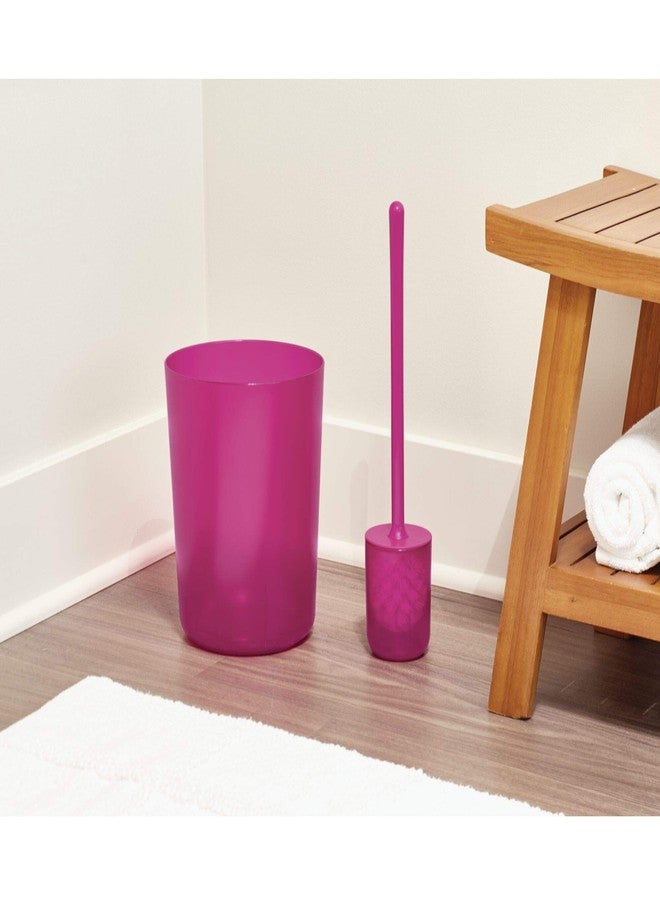 InterDesign iDesign Round Plastic Trash Can for Bath, Bedroom, Office The Finn Collection -, 7.64" x 10", Magenta - Image 4