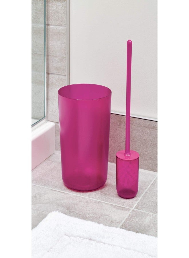InterDesign iDesign Round Plastic Trash Can for Bath, Bedroom, Office The Finn Collection -, 7.64" x 10", Magenta - Image 3