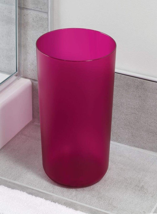 InterDesign iDesign Round Plastic Trash Can for Bath, Bedroom, Office The Finn Collection -, 7.64" x 10", Magenta - Image 2