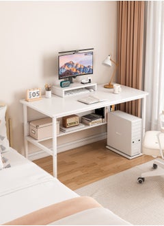Shofenkei Shofenkei White Home Office Computer Desk with Bookshelf - Simple Style Study Writing Desk for Students (110*50*72 cm)  - Image 3