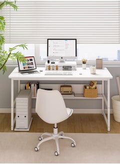 Shofenkei Shofenkei White Home Office Computer Desk with Bookshelf - Simple Style Study Writing Desk for Students (110*50*72 cm)  - Image 5