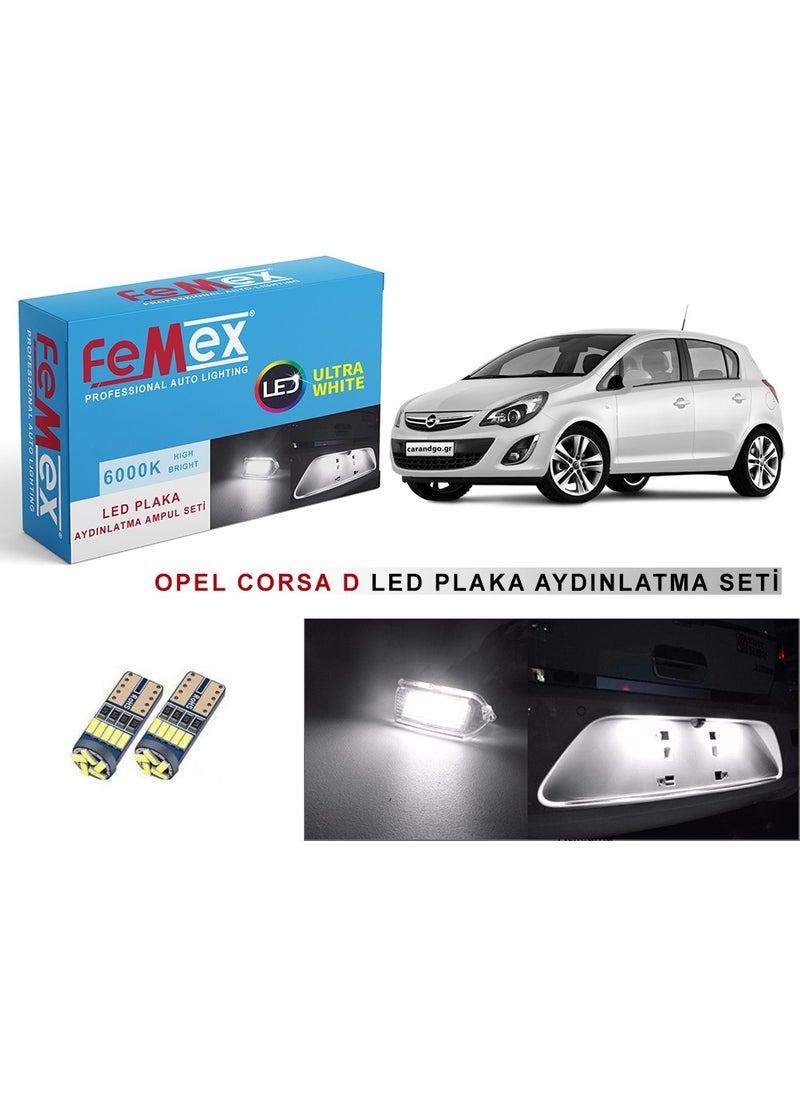 Femex Opel Corsa D LED License Plate Light Bulb Set Bright White  - Image 3