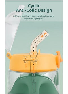 StarAndDaisy Premium Baby Sipper Bottle | Straw Sipper For Kids | Sippy Cup With Soft Silicone Straw Bpa Free & Non Toxic For Baby Or Kids Of 12 Months-(350 Ml, Green & Yellow)?  - Image 3