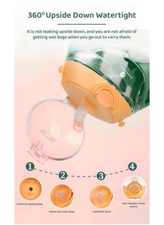 StarAndDaisy Premium Baby Sipper Bottle | Straw Sipper For Kids | Sippy Cup With Soft Silicone Straw Bpa Free & Non Toxic For Baby Or Kids Of 12 Months-(350 Ml, Green & Yellow)?  - Image 4