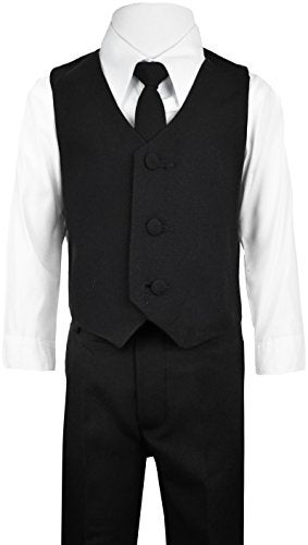 Black n Bianco Boys Suit with Tie for Toddlers and Infants. (Medium 9-12 Months, Black) - Image 4
