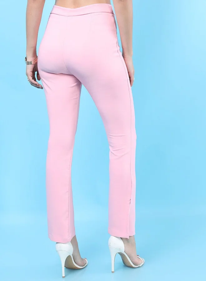 Freehand Freehand Women Pink Tapered Fit Solid Pants