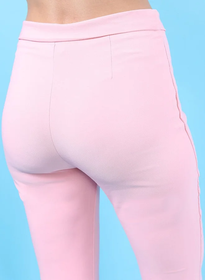 Freehand Freehand Women Pink Tapered Fit Solid Pants