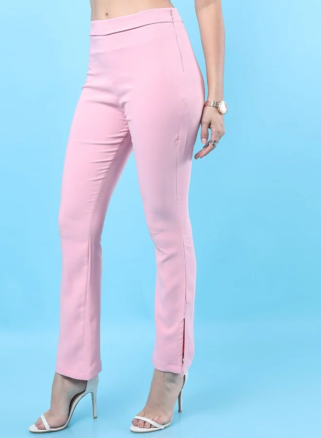 Freehand Freehand Women Pink Tapered Fit Solid Pants