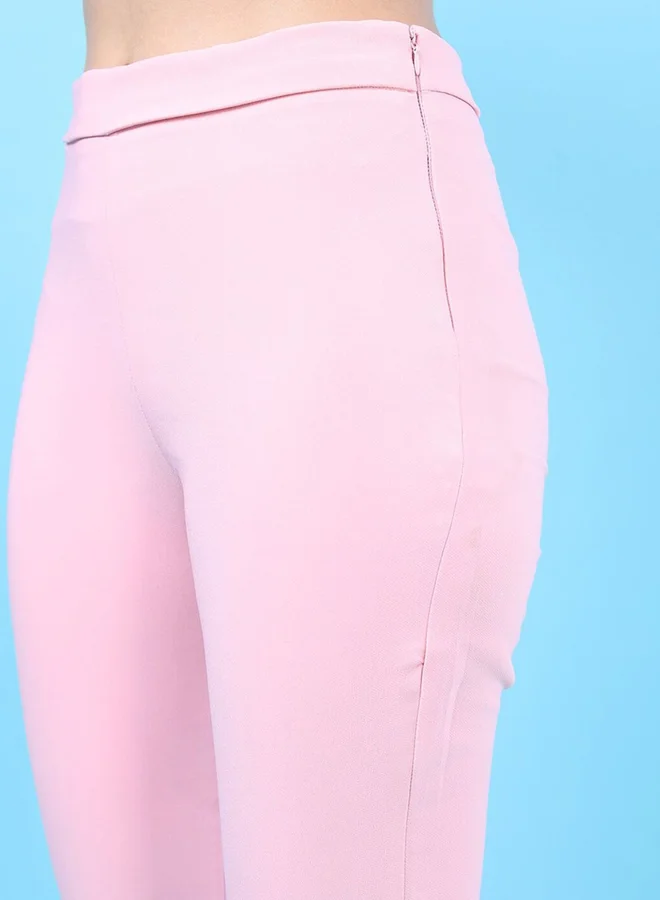 Freehand Freehand Women Pink Tapered Fit Solid Pants