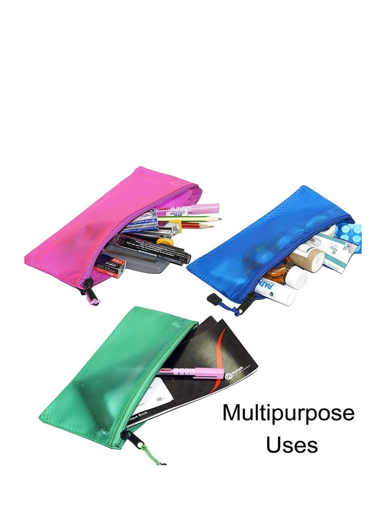 محفظة ملفات بلاستيكية A6 – بسحاب قوي، لون أخضر شبكي شفاف، متعددة الاستعمالات للمدرسة والمكتب - Image 5