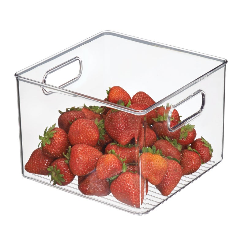 InterDesign iDesign Pantry Storage Bin with Handles for Kitchen Cabinets or Fridge - Clear - Made in USA - Image 1