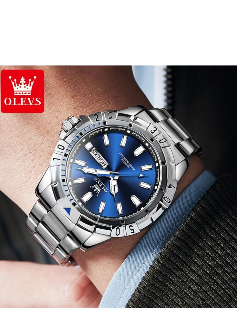 أوليفز ساعات رجالية كوارتز ستانلس ستيل مقاومة للماء 5560 - Image 2