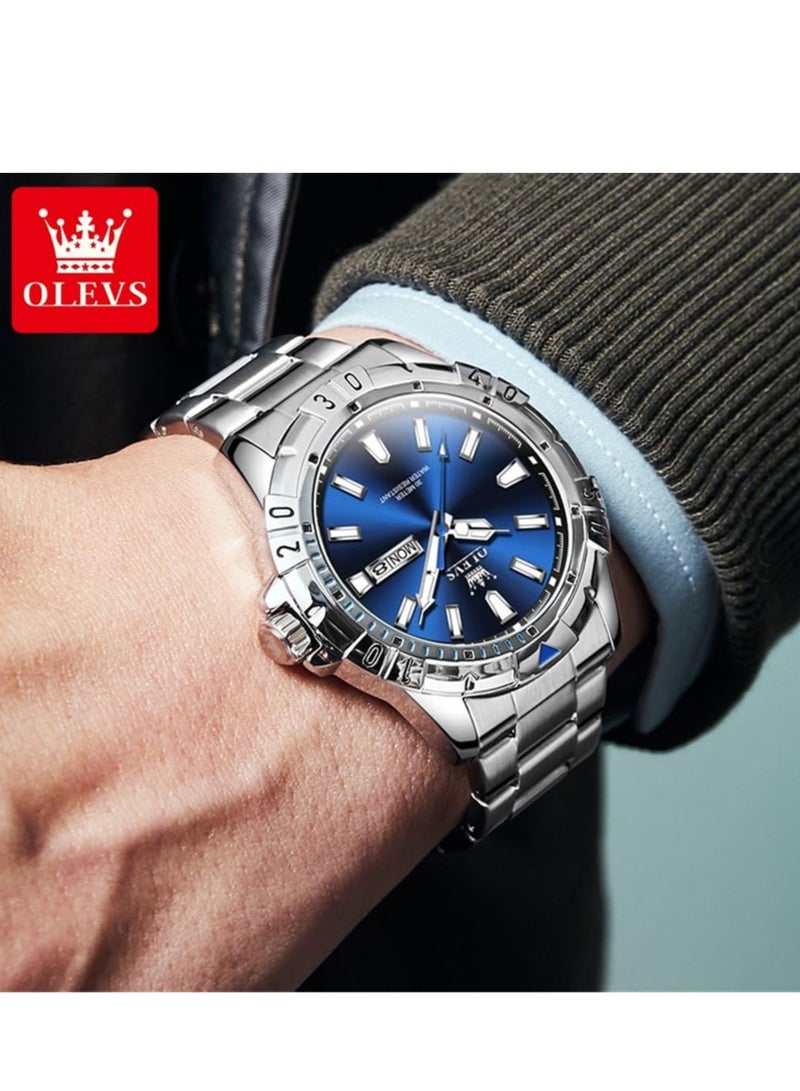 أوليفز ساعات رجالية كوارتز ستانلس ستيل مقاومة للماء 5560 - Image 3