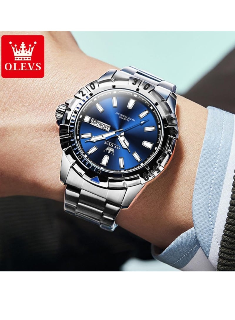 أوليفز ساعات رجالية كوارتز ستانلس ستيل مقاومة للماء 5560 - Image 4