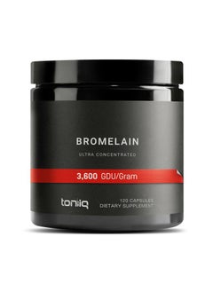 Toniiq Ultra High Strength Bromelain 500mg - 3600 GDU/Gram - Highly Concentrated and Bioavailable - Third-Party Tested Formula - 120 Vegetarian Capsules - 120 Servings Per Container - Bromelain Supplement  - Image 1