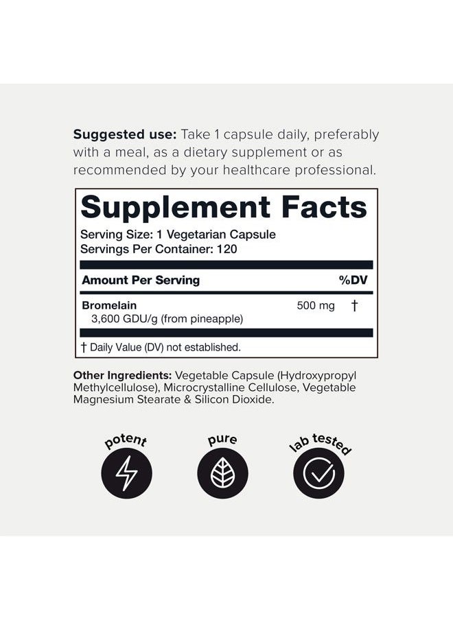 Toniiq Bromelain Ultra Concentrated 120 Capsules  - Image 2