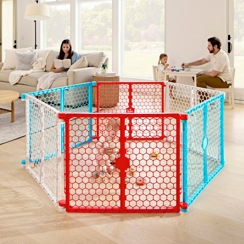 Regalo Safety 192-Inch Super Wide Baby Gate and Play Yard, 2-in-1 Convertible Plastic Baby Gate, Extra Wide Safety Barrier, Hardware Mounted, Adjustable Panels for Openings, Ages 6â€“24 Months - Image 2