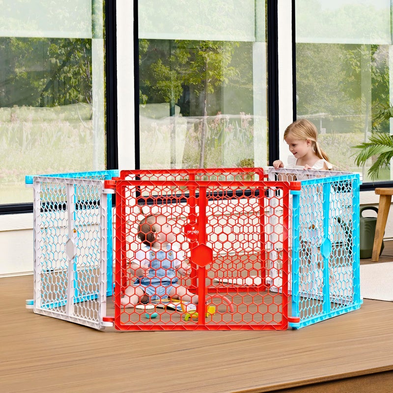 Regalo Safety 192-Inch Super Wide Baby Gate and Play Yard, 2-in-1 Convertible Plastic Baby Gate, Extra Wide Safety Barrier, Hardware Mounted, Adjustable Panels for Openings, Ages 6â€“24 Months - Image 3