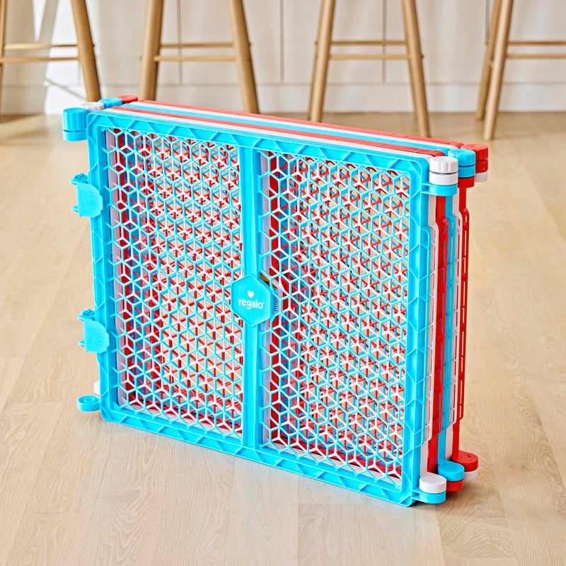 Regalo Safety 192-Inch Super Wide Baby Gate and Play Yard, 2-in-1 Convertible Plastic Baby Gate, Extra Wide Safety Barrier, Hardware Mounted, Adjustable Panels for Openings, Ages 6â€“24 Months - Image 4