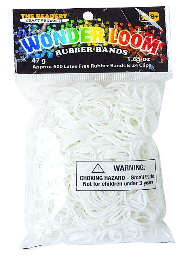 The Beadery - WonderLoom Bands, White - 600 Bands, 24 C-Clips - 7295073 - Image 1