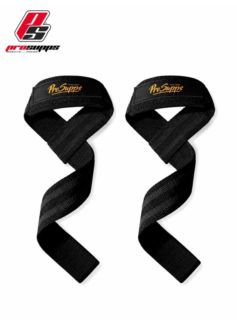 ProSupps 2 PCS Weight Lifting Straps with Padded Wrist Support, 64cm Silicone Anti-Slip Deadlift Straps, Heavy Duty Lifting Wrist Straps for Deadlifts, Pull-Ups, Bodybuilding, Powerlifting and Strength Training - Image 1