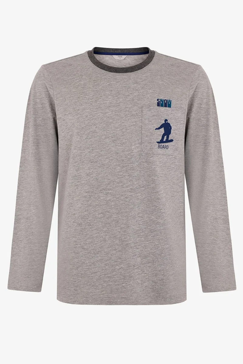 بنتي PENTI Men's Snow Glide Long Sleeve Pajama Set