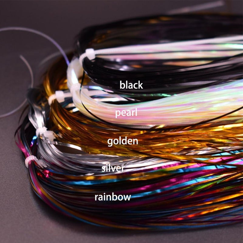 PHECDA PROFLY 10 Packs 1MM Width Crystal Flash Tinsel Flashabou Tinsel Fly Tying Material - Image 2