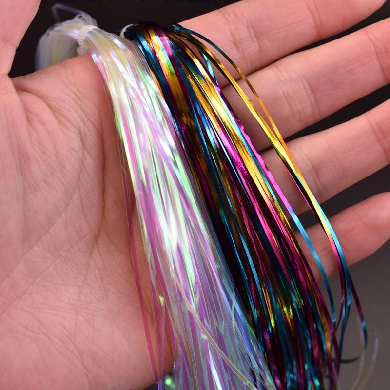PHECDA PROFLY 10 Packs 1MM Width Crystal Flash Tinsel Flashabou Tinsel Fly Tying Material - Image 4