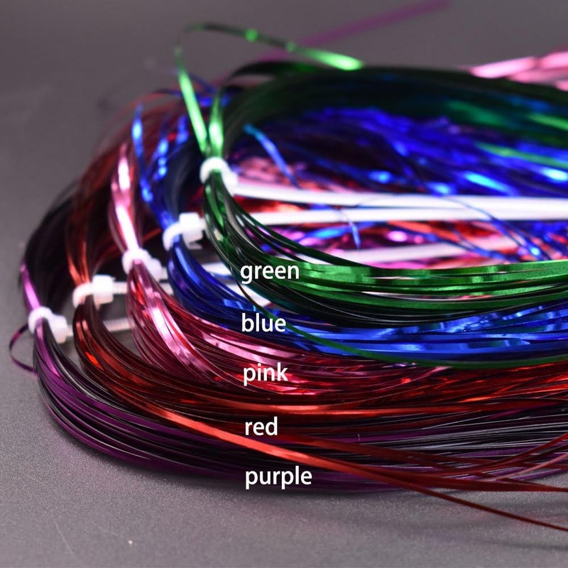 PHECDA PROFLY 10 Packs 1MM Width Crystal Flash Tinsel Flashabou Tinsel Fly Tying Material - Image 3