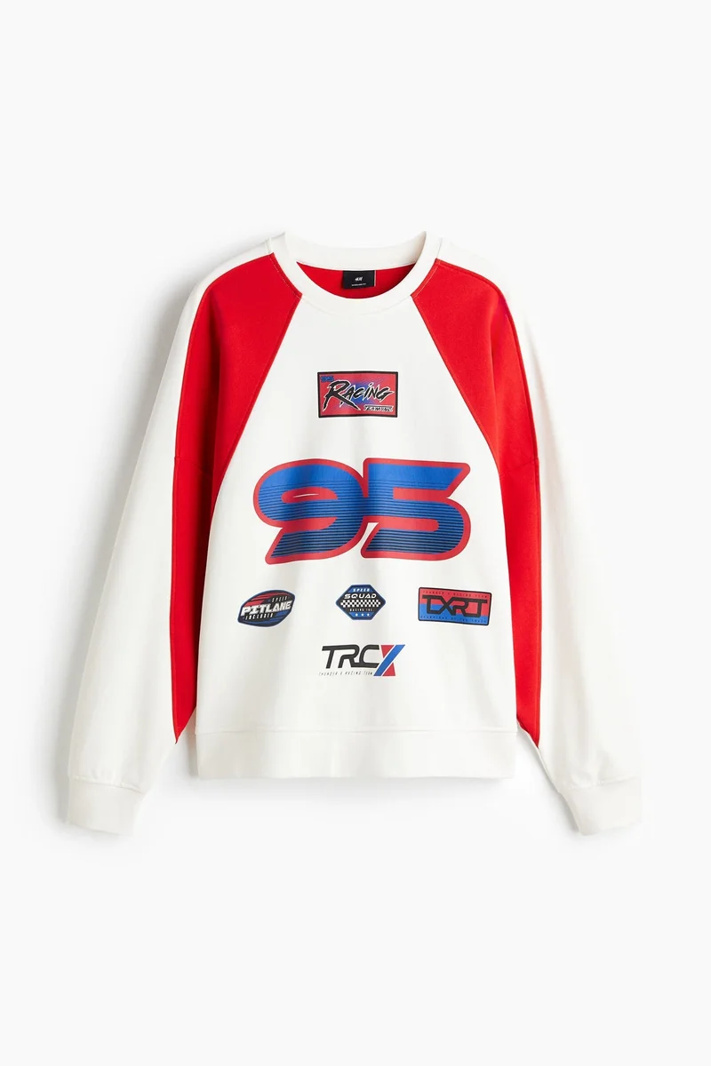 H&M  Oversized Fit Printed sweatshirt for Men | Best Price UAE