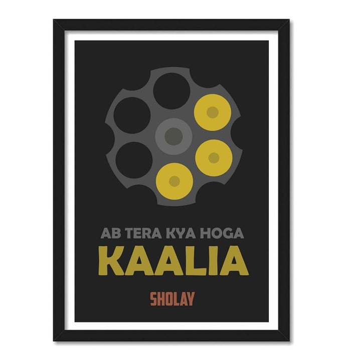 GOOD HOPE PLEXIGLASS BOLLYWOOD POSTER SHOLAY CLASSIC MOVIE MINIMAL ART FRAMED POSTER MULTICOLOUR PRINT 10INCH X 13INCH FOR ROOM OFFICE WALL