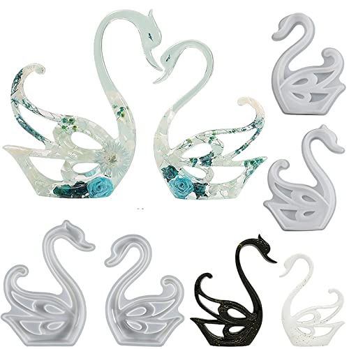 ESEDAGE 2 Pack Swan Molds Swan Resin Mold - Resin Casting Silicone Molds for Home Decor & Candle Making Wave Spiral Mold - Image 3