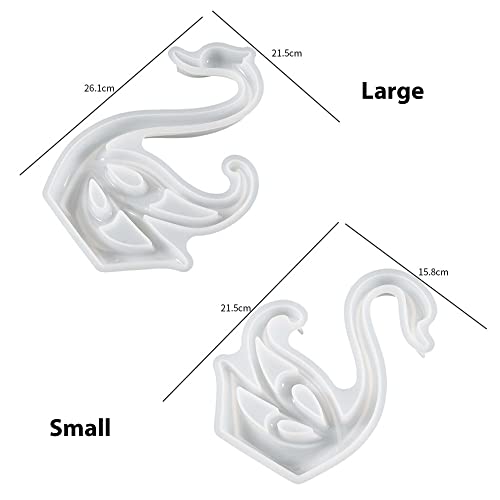 ESEDAGE 2 Pack Swan Molds Swan Resin Mold - Resin Casting Silicone Molds for Home Decor & Candle Making Wave Spiral Mold - Image 2