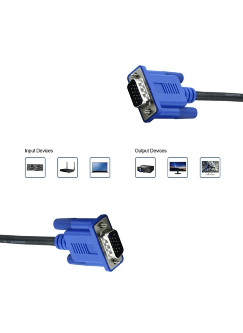 Generic - VGA to VGA Monitor Cable HD15 Male to Male for TV Computer Projector (5 M) - Image 1