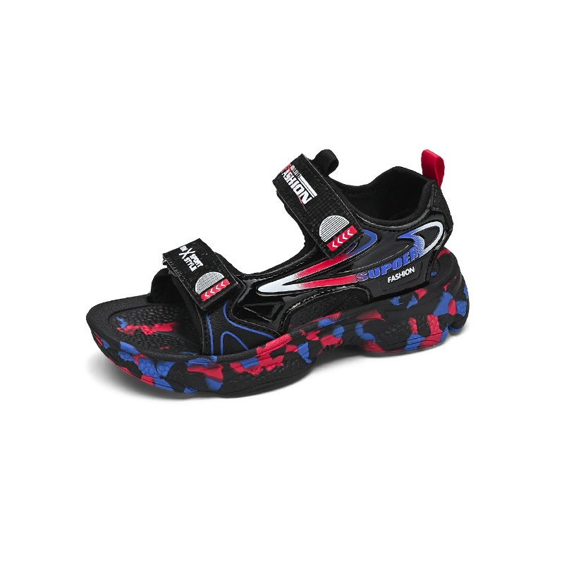 Boys Sandals Summer Children'S Open-Toe Non-Slip Sports Sandals Handsome Boys Beach Shoes Big Kids - Image 1