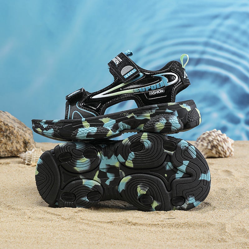 Boys Sandals Summer Children'S Open-Toe Non-Slip Sports Sandals Handsome Boys Beach Shoes Big Kids - Image 5
