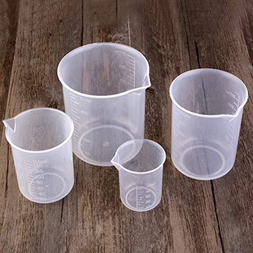 WKM Measuring Cup Labs Graduated Beakers 50ml 150ml 250ml 500ml (Transparent, Set of 4) - Image 4