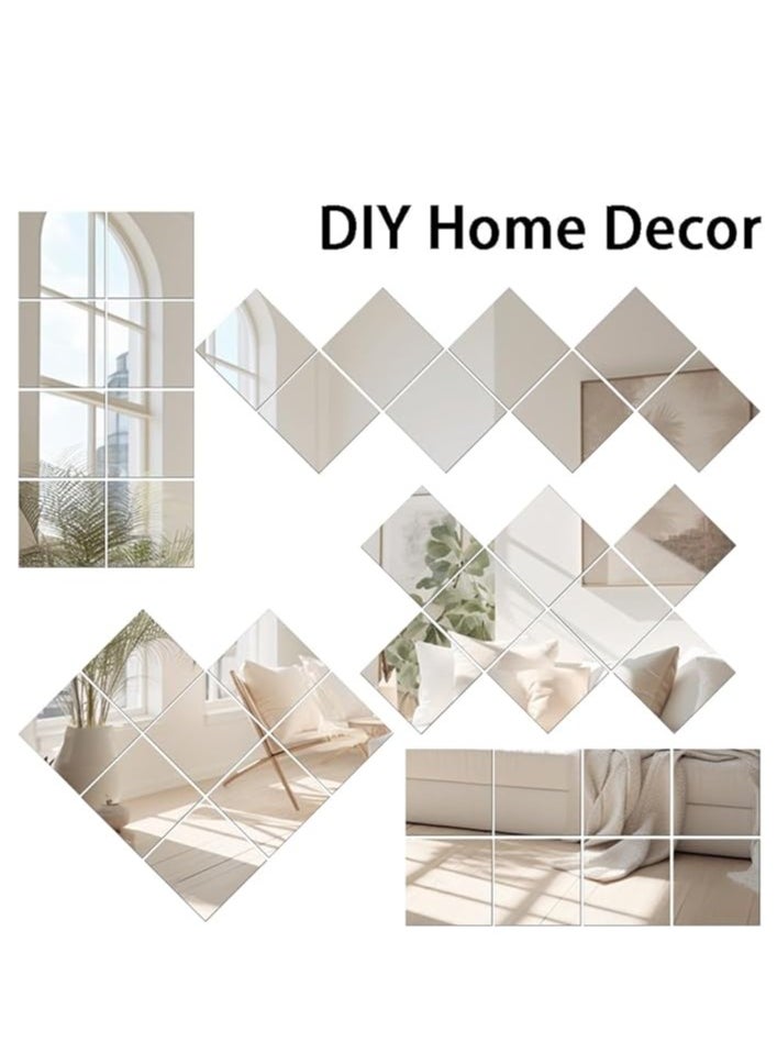 Generic Full Length Mirror Full Body Mirror Self-Adhesive High-Definition Mirrors That Wall or Door Mount Dressing Mirror Makeup Mirror, Suitable for Living Room Bedroom Dormitory （8psc*22*22CM）  - Image 3