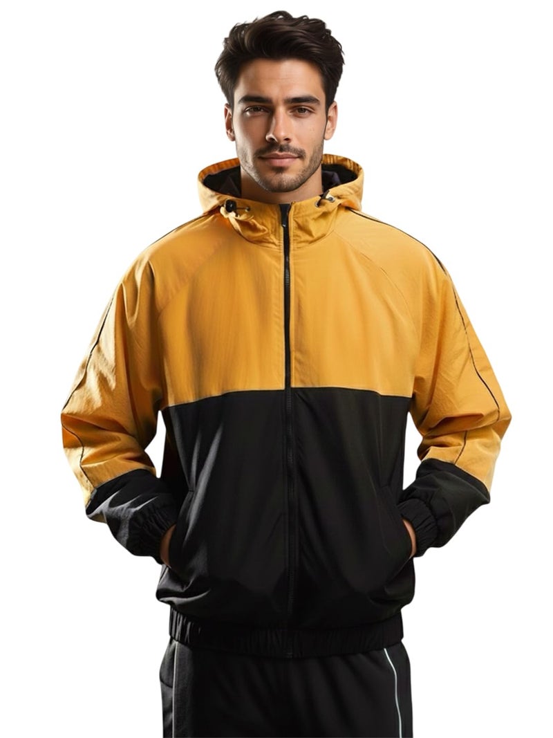 CHKOKKO Sunscreen Jacket for Men Windcheater Hooded Zipper Sports Jacket | UV Protection | Sun Protective | Lightweight Water Resistant | Riding Biker | Outdoor Travel Gym Running - Image 1